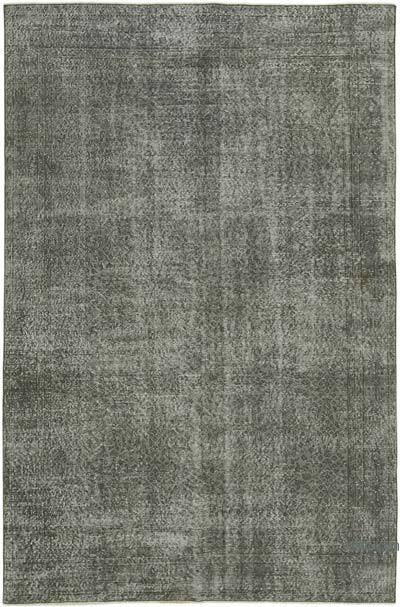 Grey Over-dyed Vintage Hand-Knotted Turkish Rug - 6' 4" x 9' 8" (76 in. x 116 in.)