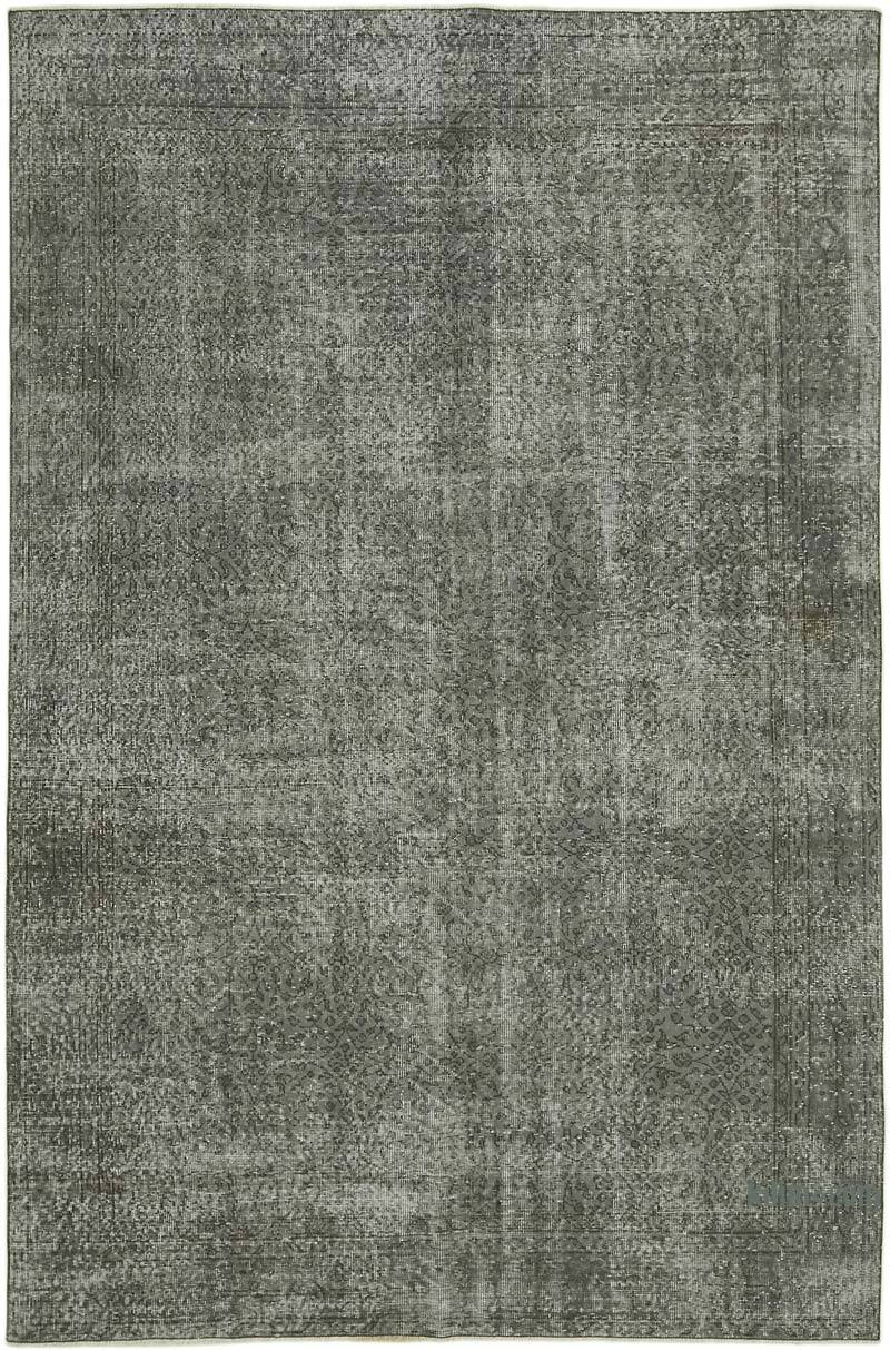 Gris Alfombra Turca Vintage Sobre-teñida - 192 cm x 294 cm - K0059374