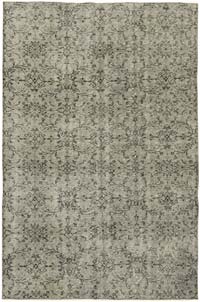 Gri Boyalı El Dokuma Anadolu Halısı - 193 cm x 280 cm