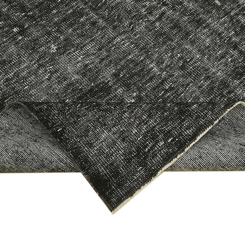 Negro Alfombra Turca Vintage Sobre-teñida - 163 cm x 283 cm - K0059378