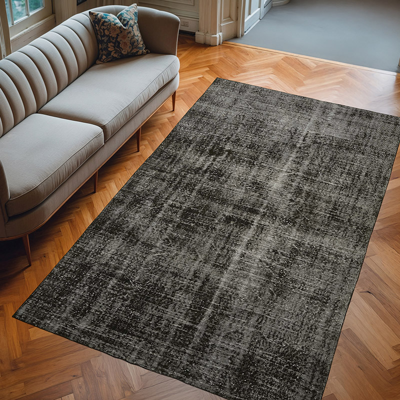 Over-dyed Vintage Hand-Knotted Turkish Rug - 5' 8" x 9' 1" (68" x 109") - K0059379
