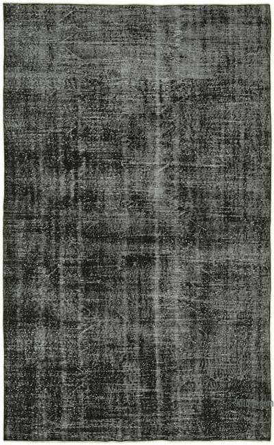 Black Over-dyed Vintage Hand-Knotted Turkish Rug - 5' 8" x 9' 1" (68 in. x 109 in.)