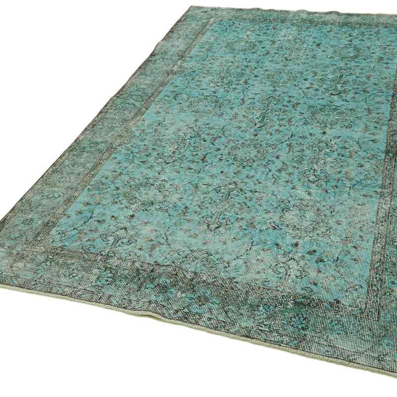 Mavi-Yeşil Boyalı El Dokuma Anadolu Halısı - 154 cm x 272 cm - K0059382