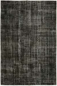 Negro Alfombra Turca Vintage Sobre-teñida - 210 cm x 313 cm