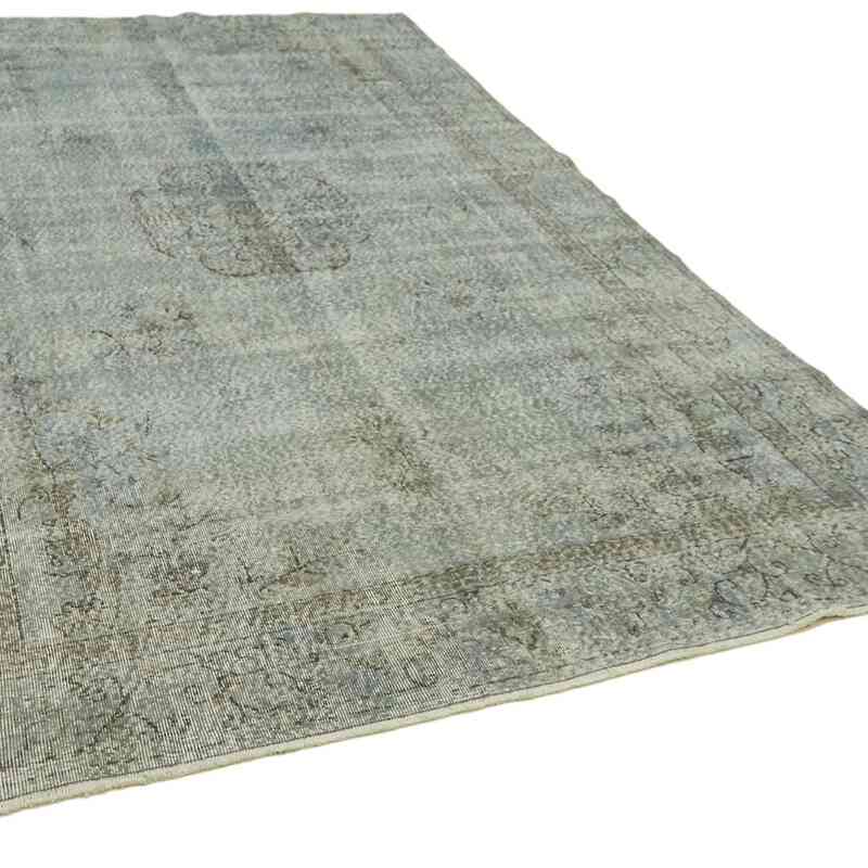 Blue Over-dyed Vintage Hand-Knotted Turkish Rug - 6' 7" x 10' 9" (79 in. x 129 in.) - K0059390