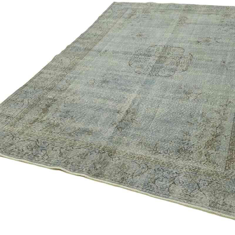 Blue Over-dyed Vintage Hand-Knotted Turkish Rug - 6' 7" x 10' 9" (79 in. x 129 in.) - K0059390