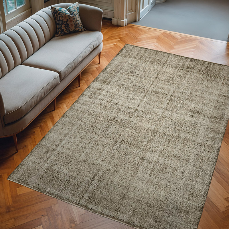 Gri Boyalı El Dokuma Anadolu Halısı - 212 cm x 316 cm - K0059392