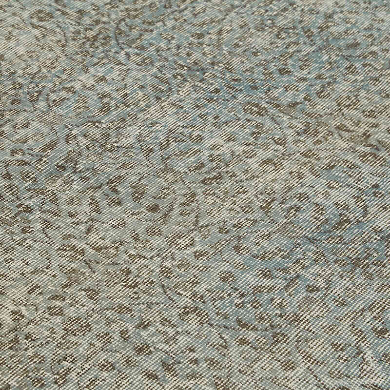Blue Over-dyed Vintage Hand-Knotted Turkish Rug - 7' 1" x 10' 4" (85" x 124") - K0059395