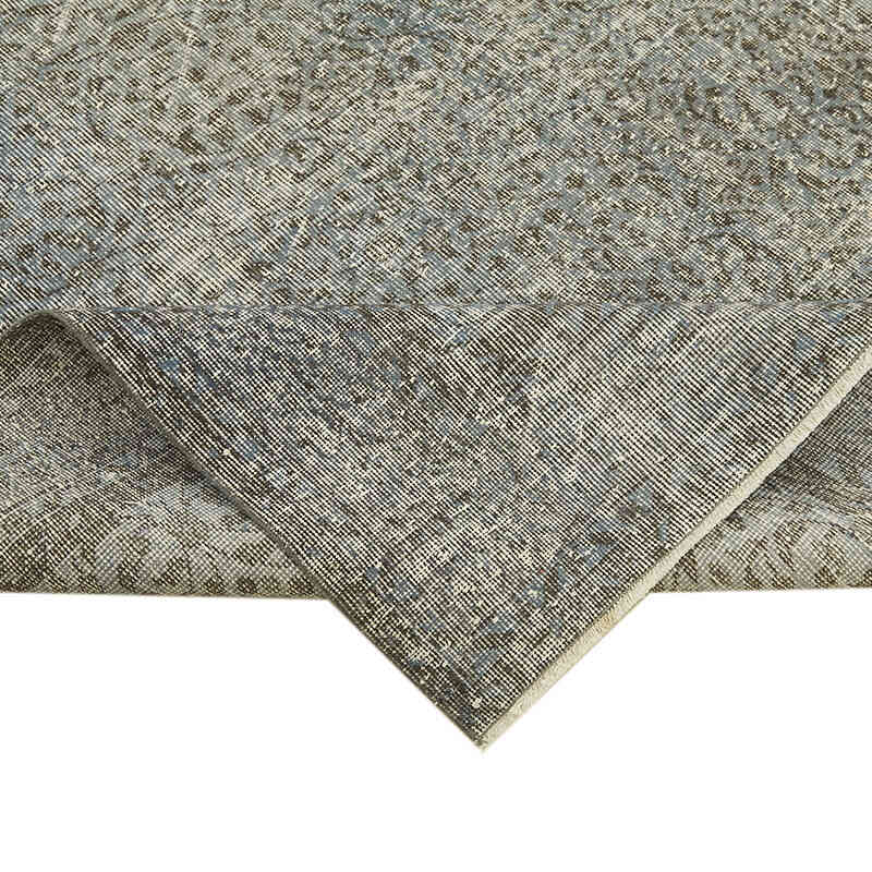 Blue Over-dyed Vintage Hand-Knotted Turkish Rug - 7' 1" x 10' 4" (85" x 124") - K0059395
