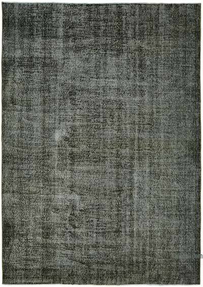 Black Over-dyed Vintage Hand-Knotted Turkish Rug - 7' 4" x 10' 3" (88 in. x 123 in.)