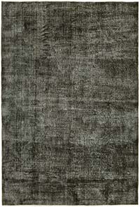 Negro Alfombra Turca Vintage Sobre-teñida - 210 cm x 310 cm