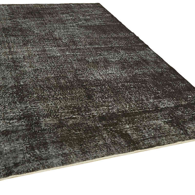 Black Over-dyed Vintage Hand-Knotted Turkish Rug - 6' 11" x 10' 2" (83" x 122") - K0059397
