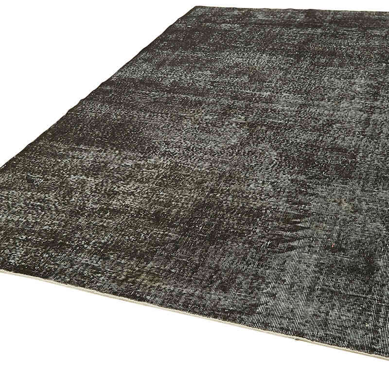 Black Over-dyed Vintage Hand-Knotted Turkish Rug - 6' 11" x 10' 2" (83" x 122") - K0059397