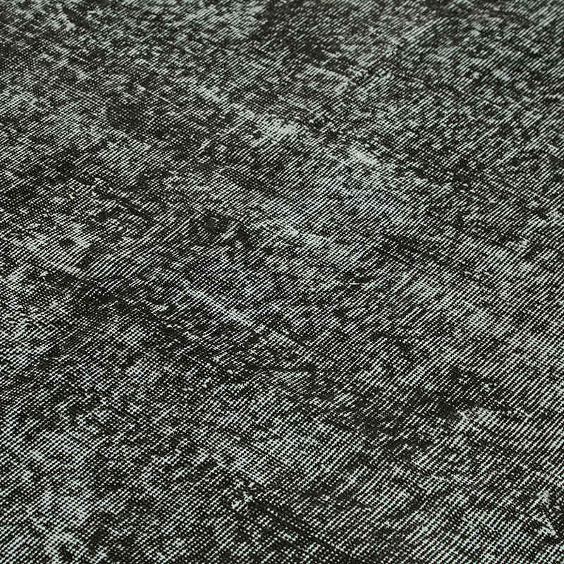 Black Over-dyed Vintage Hand-Knotted Turkish Rug - 6' 11" x 10' 2" (83" x 122") - K0059397