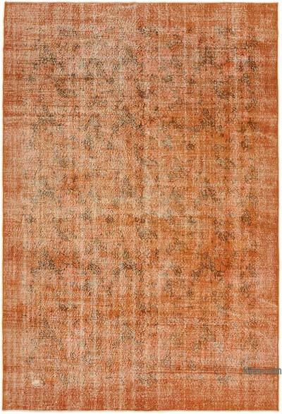 Orange Over-dyed Vintage Hand-Knotted Turkish Rug - 6' 11" x 10' 2" (83 in. x 122 in.)