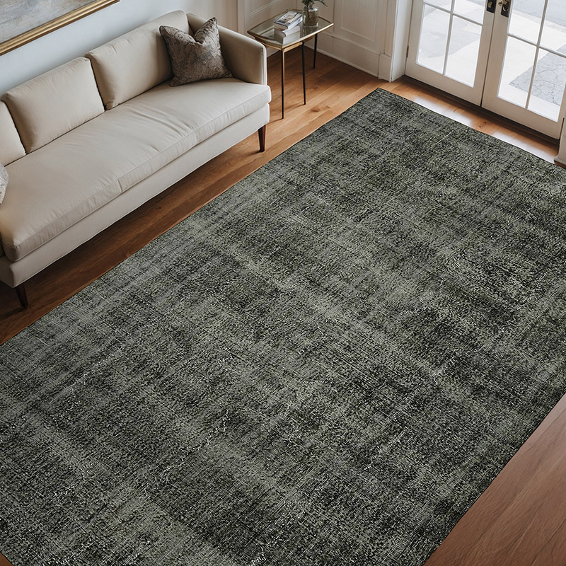 Over-dyed Vintage Hand-Knotted Turkish Rug - 6' 11" x 10' 8" (83" x 128") - K0059401