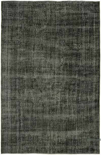 Black Over-dyed Vintage Hand-Knotted Turkish Rug - 6' 11" x 10' 8" (83 in. x 128 in.)