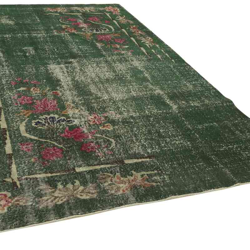 Green Vintage Turkish Hand-Knotted Rug - 6' 9" x 10' 6" (81" x 126") - K0059407