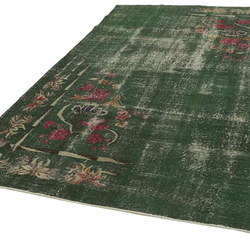 Green Vintage Turkish Hand-Knotted Rug - 6' 9" x 10' 6" (81" x 126") - K0059407