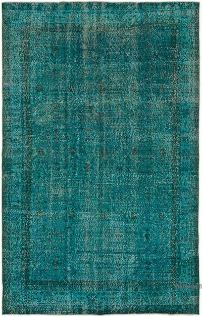 Mavi-Yeşil Boyalı El Dokuma Anadolu Halısı - 205 cm x 319 cm