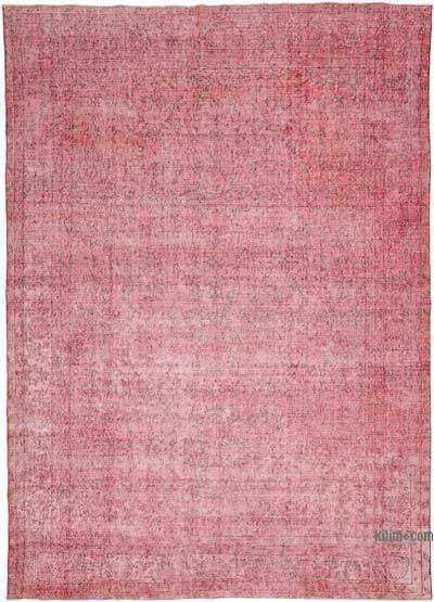 Pink Over-dyed Vintage Hand-Knotted Turkish Rug - 7' 4" x 10' 3" (88 in. x 123 in.)