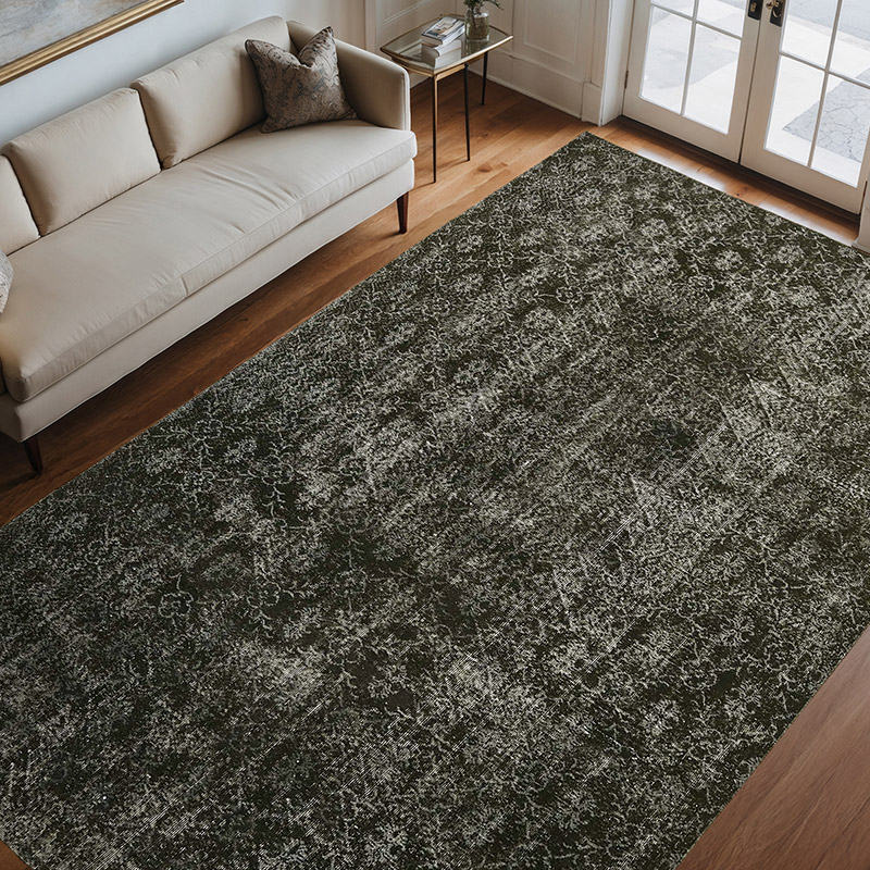 Over-dyed Vintage Hand-Knotted Turkish Rug - 7' 2" x 10' 9" (86" x 129") - K0059413