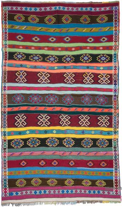 Multicolor Vintage Sivas Kilim Rug - 6' 3" x 10' 6" (75 in. x 126 in.)
