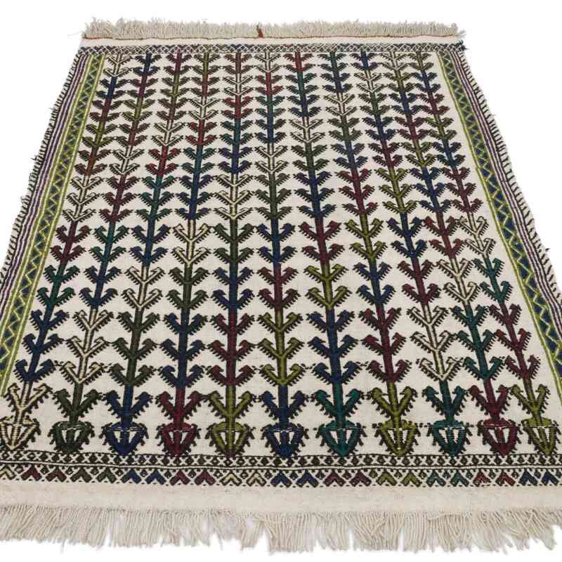 Vintage Konya Cicim Kilim - 105 cm x 146 cm - K0059438