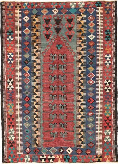 Vintage Konya Obruk Kilim Rug - 4' 6" x 6' 5" (54 in. x 77 in.)