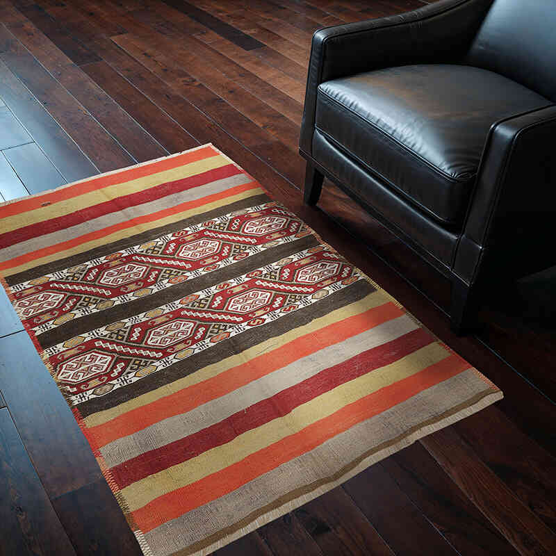 Vintage Malatya Kilim Rug - 3' 1" x 4' 6" (37" x 54") - K0059474