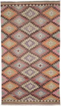 Vintage Afyon Kilim Rug - 5' 10" x 9' 11" (70" x 119")