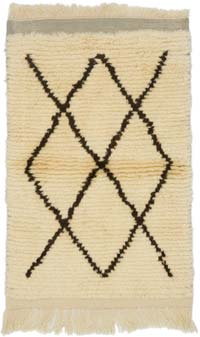 New Moroccan Style Hand-Knotted Tulu Rug - 2' 10" x 4' 5" (34" x 53")