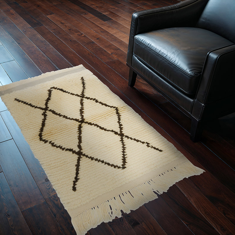 New Moroccan Style Hand-Knotted Tulu Rug - 2' 10" x 4' 5" (34" x 53") - K0059505
