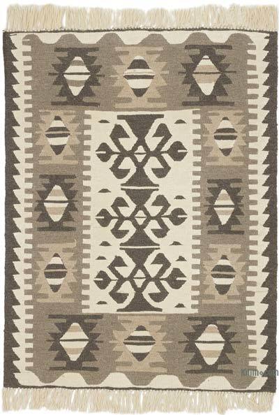 新的手工编织土耳其Kilim地毯- 3' 1