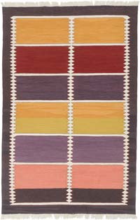 New Handwoven Turkish Kilim Rug - 5' 11" x 9' 1" (71" x 109")