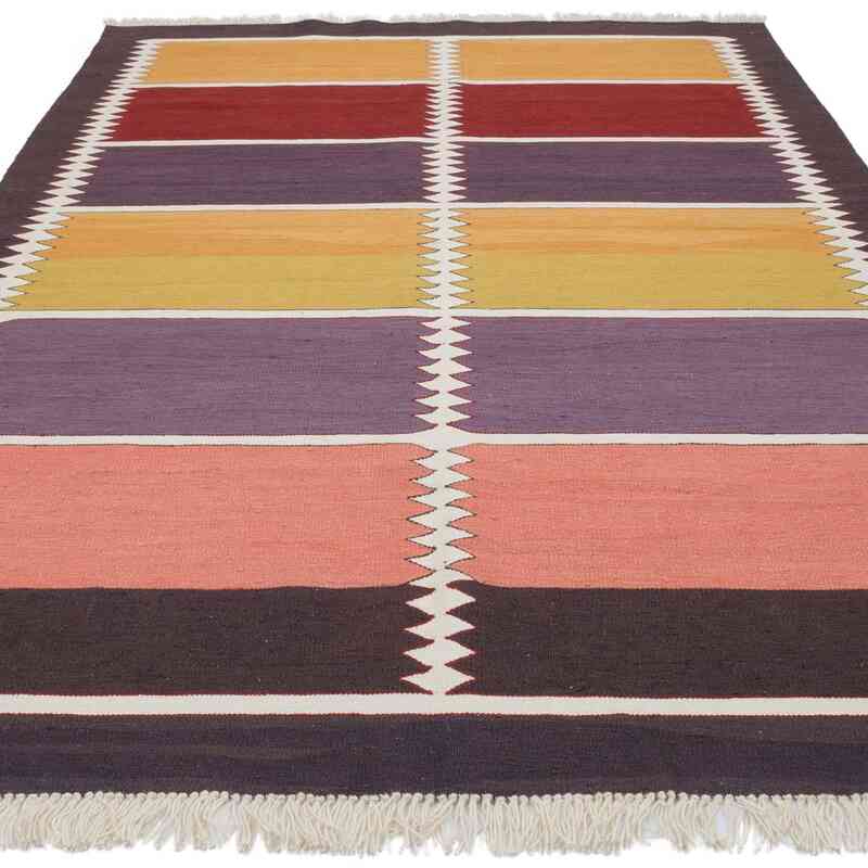 New Handwoven Turkish Kilim Rug - 5' 11" x 9' 1" (71" x 109") - K0059519