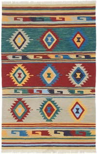 New Handwoven Turkish Kilim Rug - 4'  x 6' 3" (48" x 75")