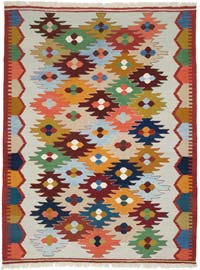 New Handwoven Turkish Kilim Rug - 6' 1" x 8'  (73" x 96")