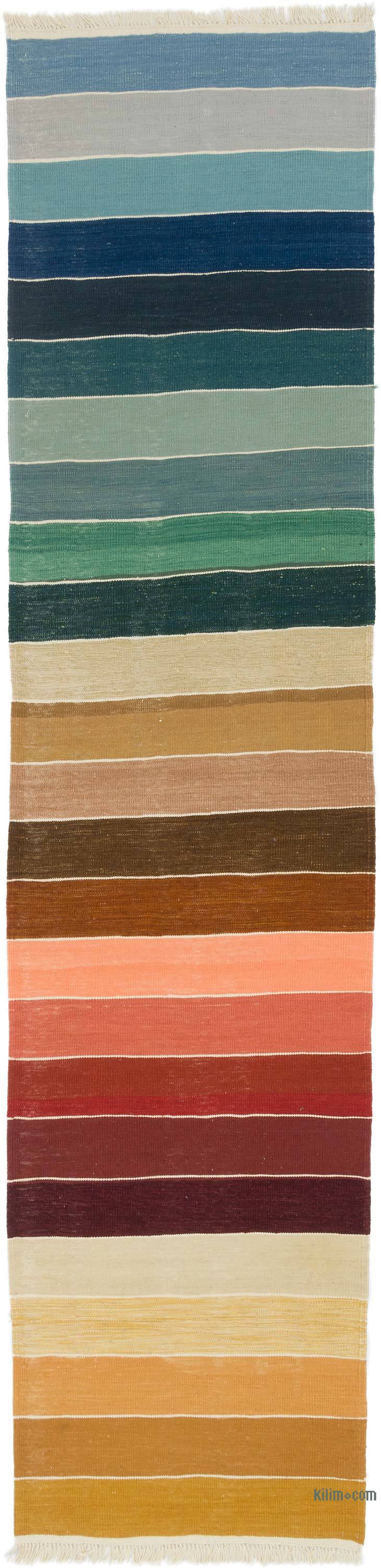 New Handwoven Turkish Kilim Runner - 3'  x 12' 6" (36" x 150") - K0059555