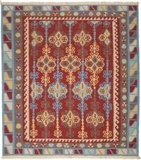 New Handwoven Turkish Kilim Rug - 7' 10" x 8' 7" (94" x 103")