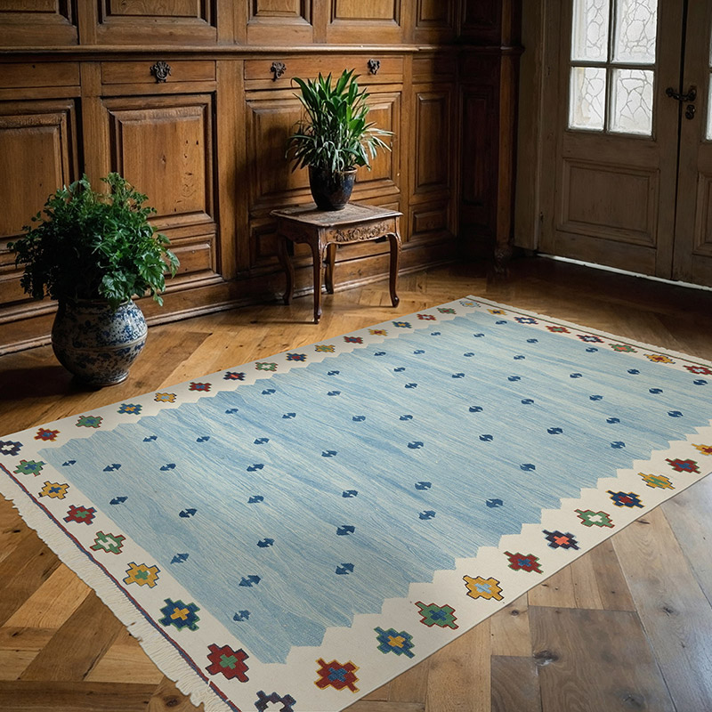 New Handwoven Turkish Kilim Rug - 5' 8" x 7' 11" (68" x 95") - K0059564
