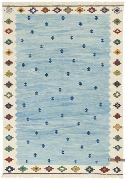 新的手工编织的土耳其乞线地毯-5'8“ x 7'11”（68英寸x 95英寸）