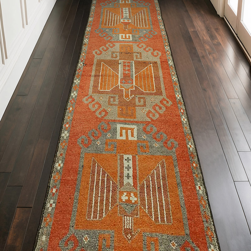 Alfombra Vintage de pasillo - 110 cm x 348 cm - K0059580