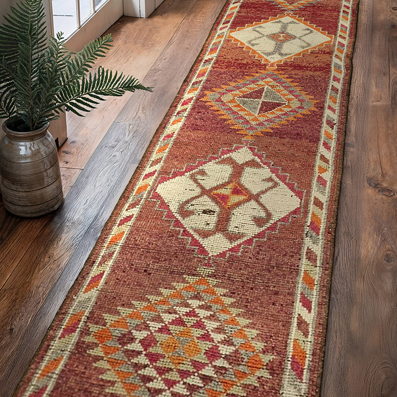 Alfombra Vintage de pasillo - 88 cm x 370 cm - K0059585