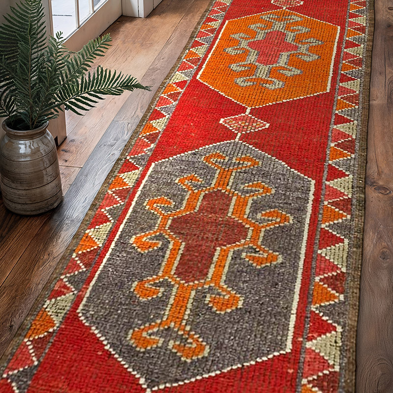 Vintage Tribal Runner Rug - 3' 1" x 10'  (37" x 120") - K0059604