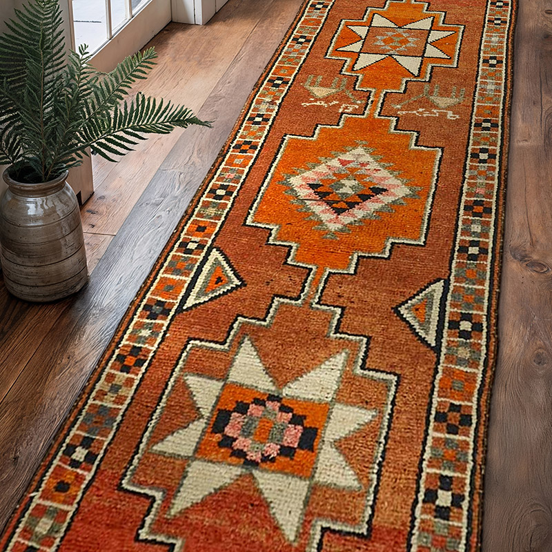 Alfombra Vintage de pasillo - 96 cm x 335 cm - K0059607