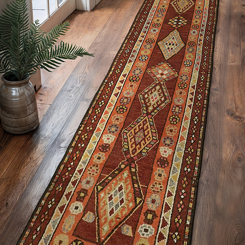 Alfombra Vintage de pasillo - 92 cm x 403 cm - K0059620