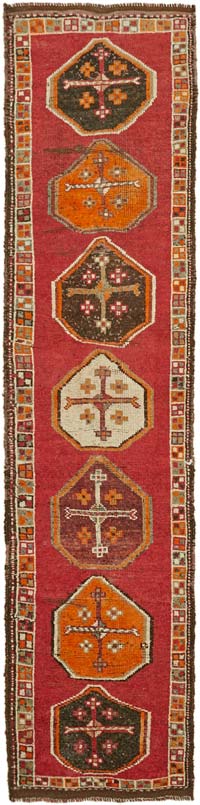 Alfombra Vintage de pasillo - 97 cm x 376 cm