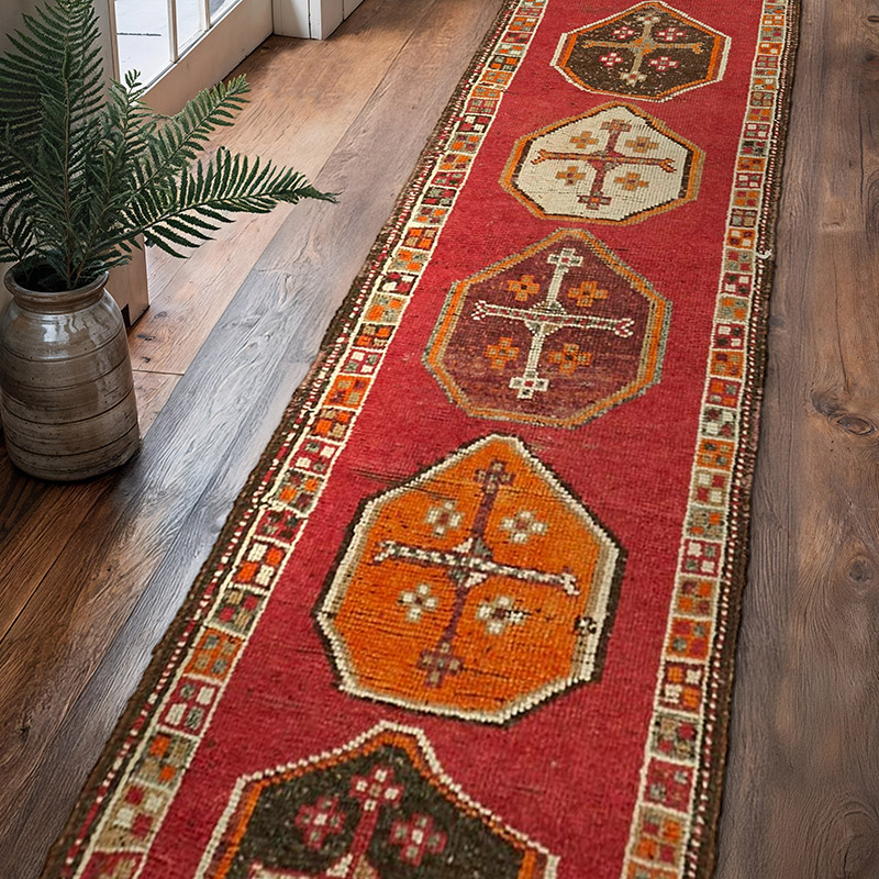 Vintage Tribal Runner Rug - 3' 2" x 12' 4" (38" x 148") - K0059623