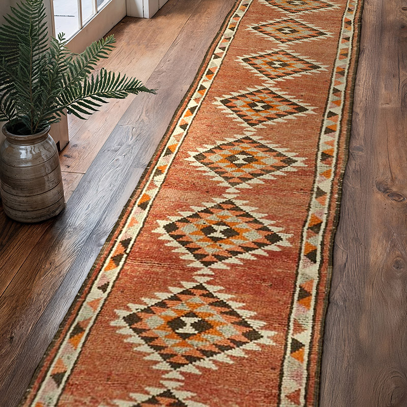 Vintage Tribal Runner Rug - 2' 7" x 11' 10" (31" x 142") - K0059629